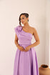 VESTIDO LISO UM OMBRO SÓ BABADO VESTIDO DE FESTA PETRA FINA